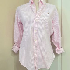 Pink/White Striped Button Down Oxford